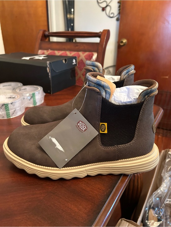 Men\'s Hey Dude Brown Boots - Size 9 Slip-On Casual, New main image 6